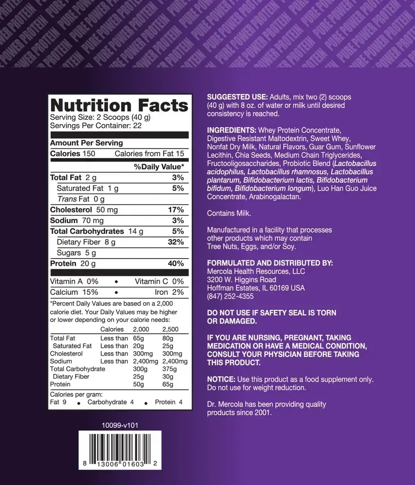 Product image for Pure Power Protein Vanilla.