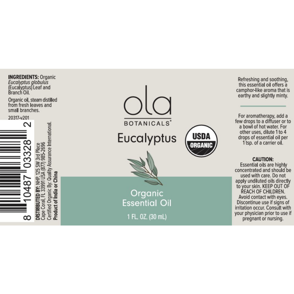Product image for Organic Eucalyptus Essential Oil.