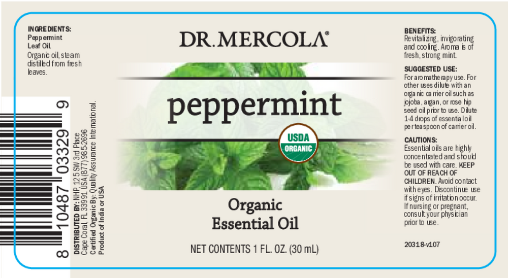 Product image for Organic Peppermint Essential Oil.