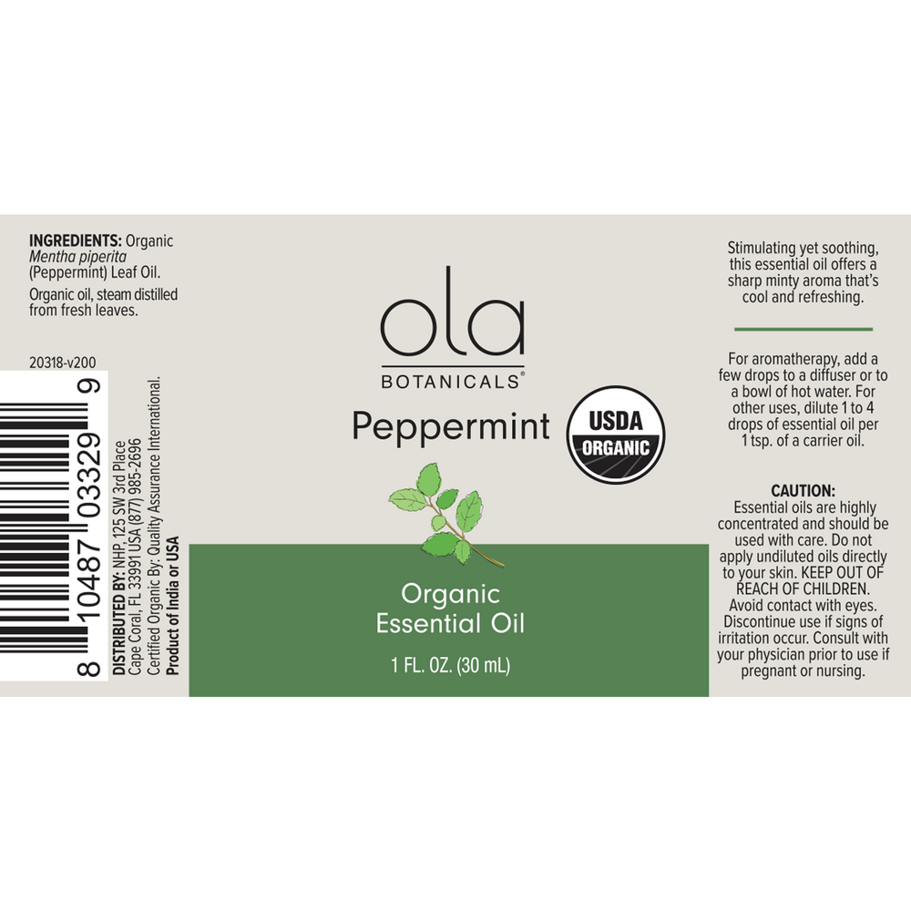 Product image for Organic Peppermint Essential Oil.
