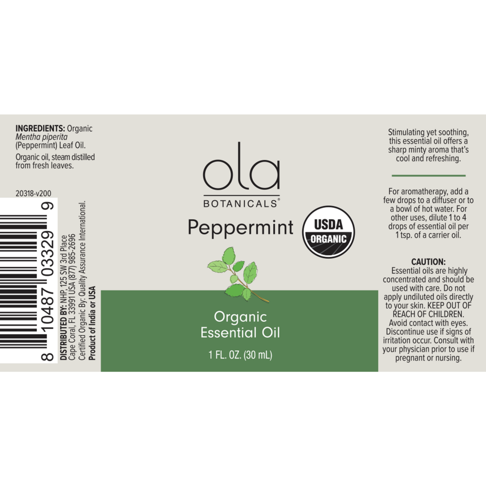 Product image for Organic Peppermint Essential Oil.