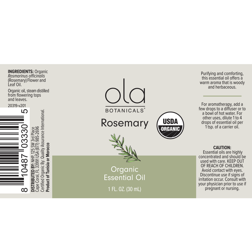 Product image for Ola Botanicals® Organic Rosemary Essential Oil.