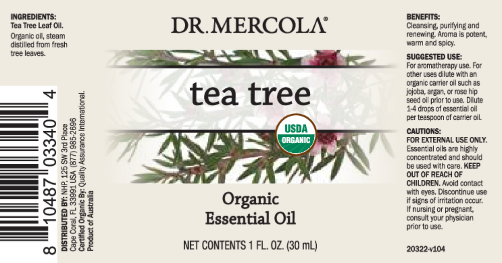 Product image for Organic Tea Tree Essential Oil.