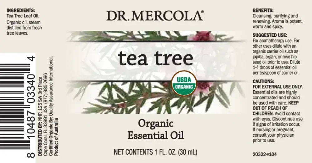 Product image for Organic Tea Tree Essential Oil.