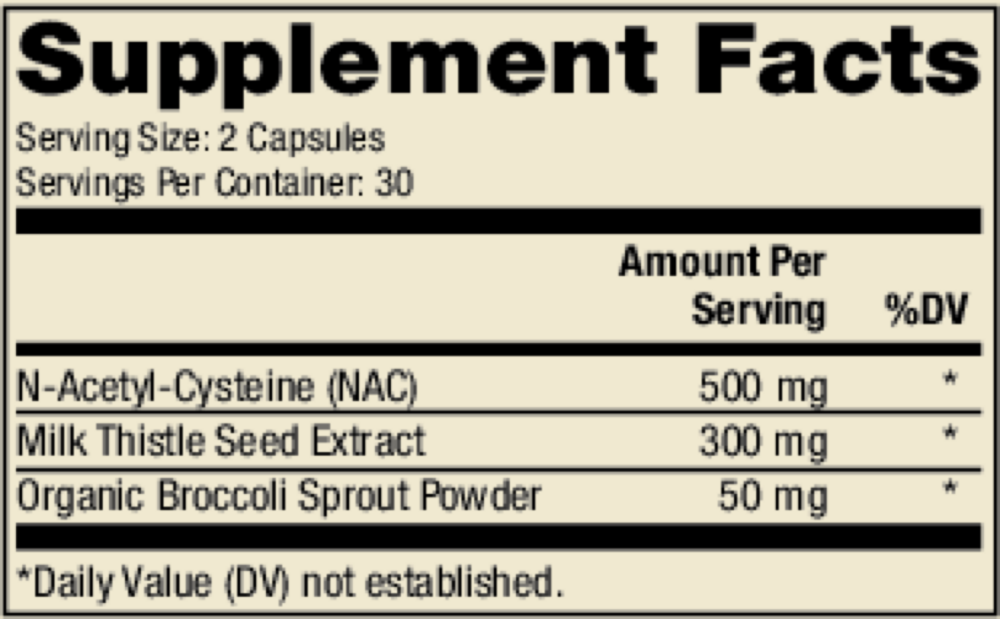 Product image for NAC with Milk Thistle.
