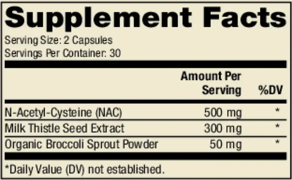 Product image for NAC with Milk Thistle.