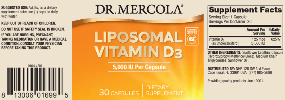 Product image for Liposomal Vitamin D 5000IU.