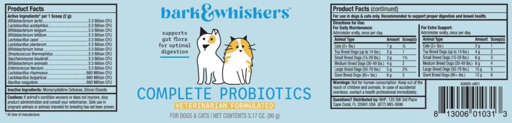 Product image for Bark &amp; Whiskers® Complete Probiotics for Dogs and Cats.