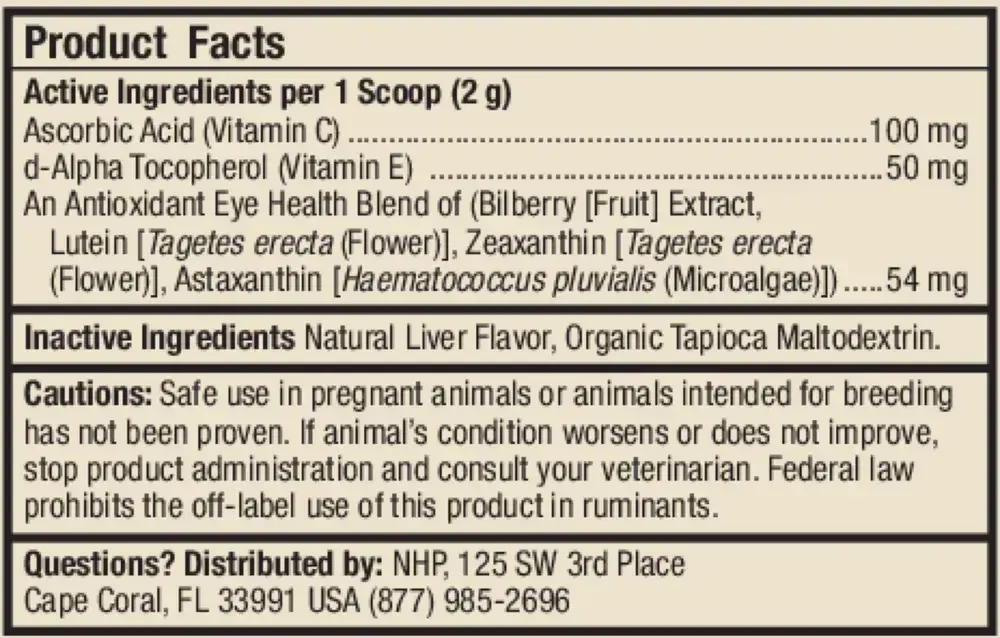 Product image for Bark and Whiskers Eye Support for Pets.