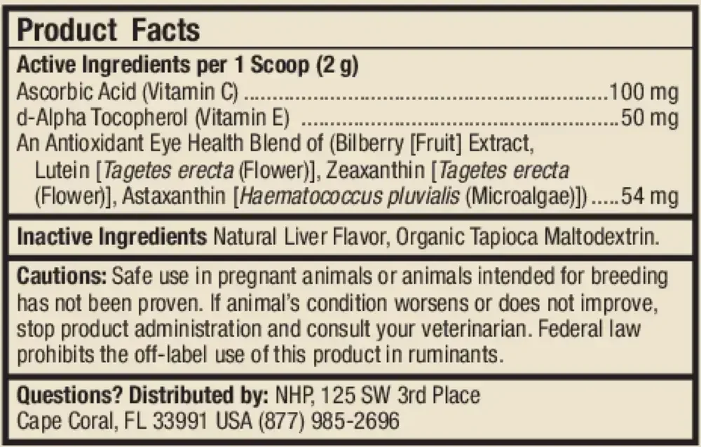 Product image for Bark and Whiskers Eye Support for Pets.