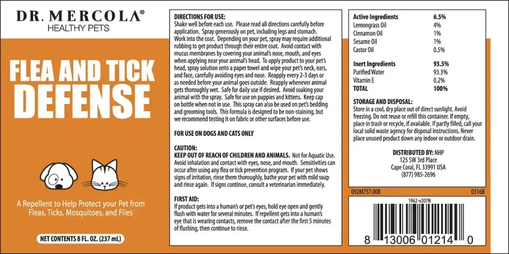 Product image for Natural Flea and Tick Defense.