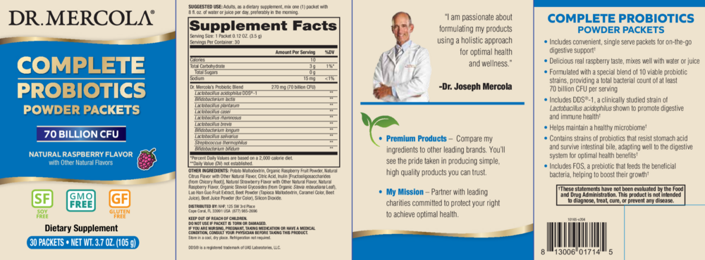 Product image for Complete Probiotics Powder Packets.