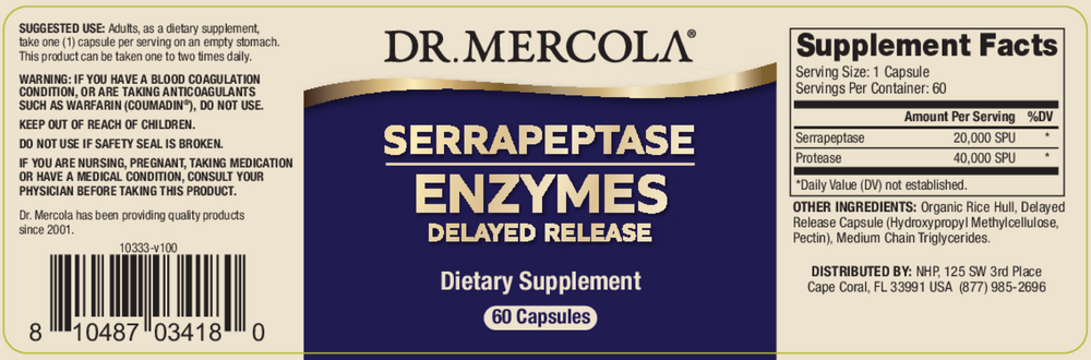 Product image for Enzyme: Serrapeptase.