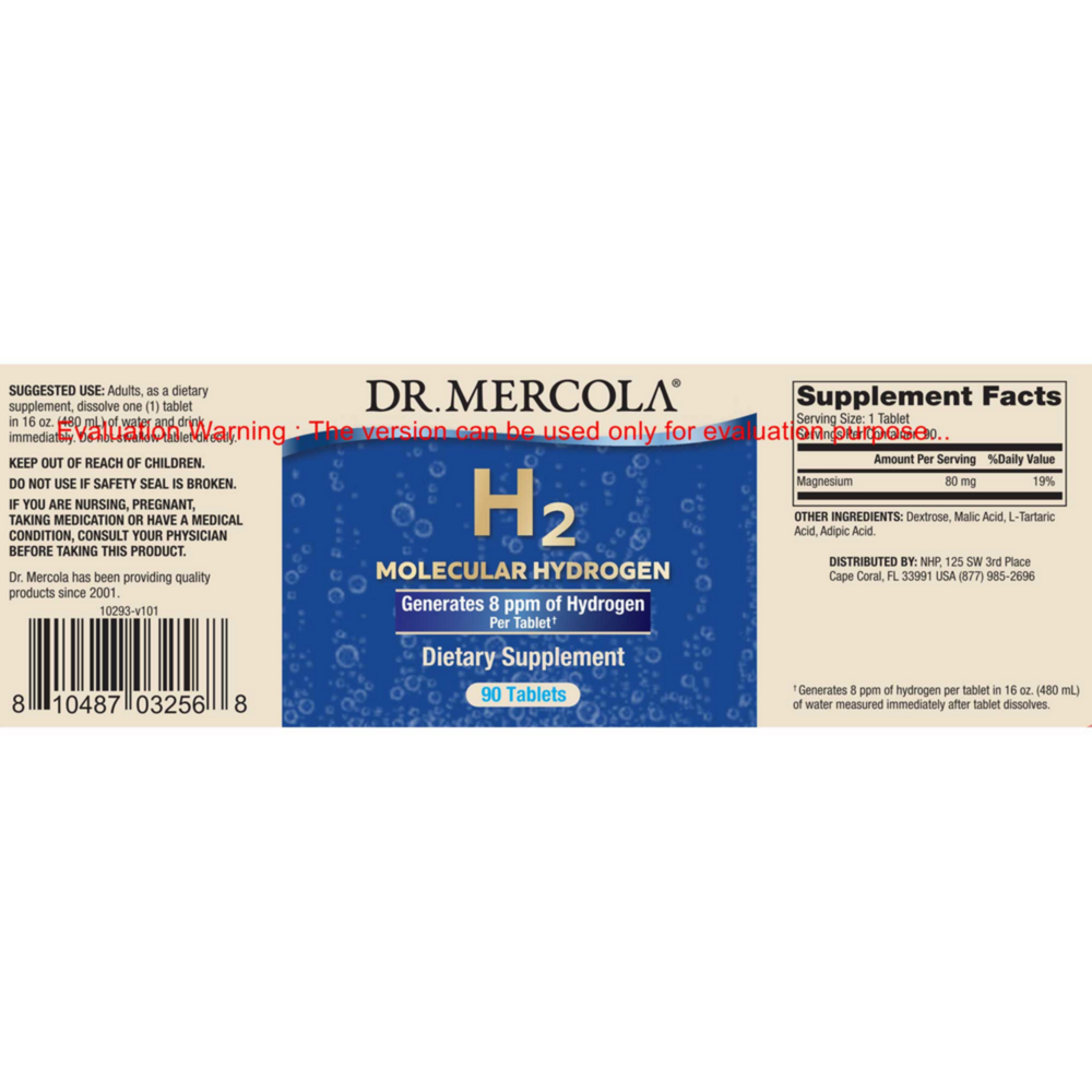 Product image for H2 Molecular Hydrogen.