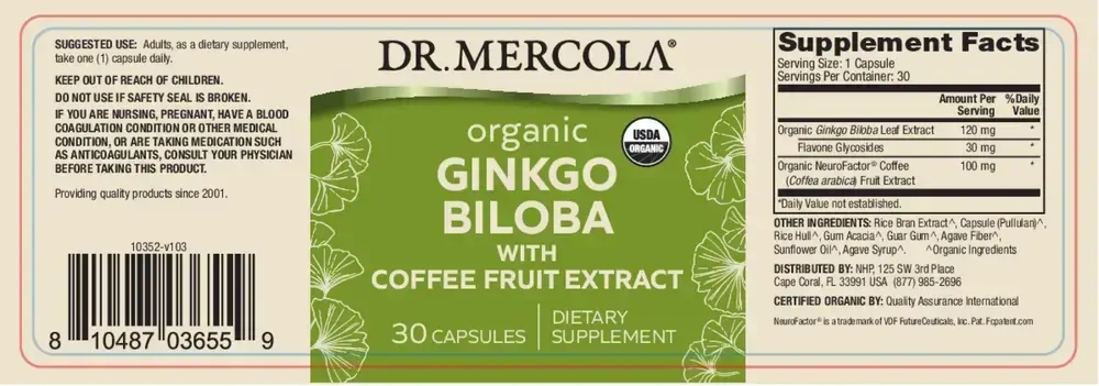 Product image for Organic Ginkgo Biloba.