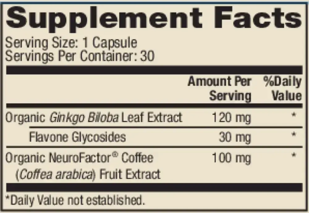 Product image for Organic Ginkgo Biloba.