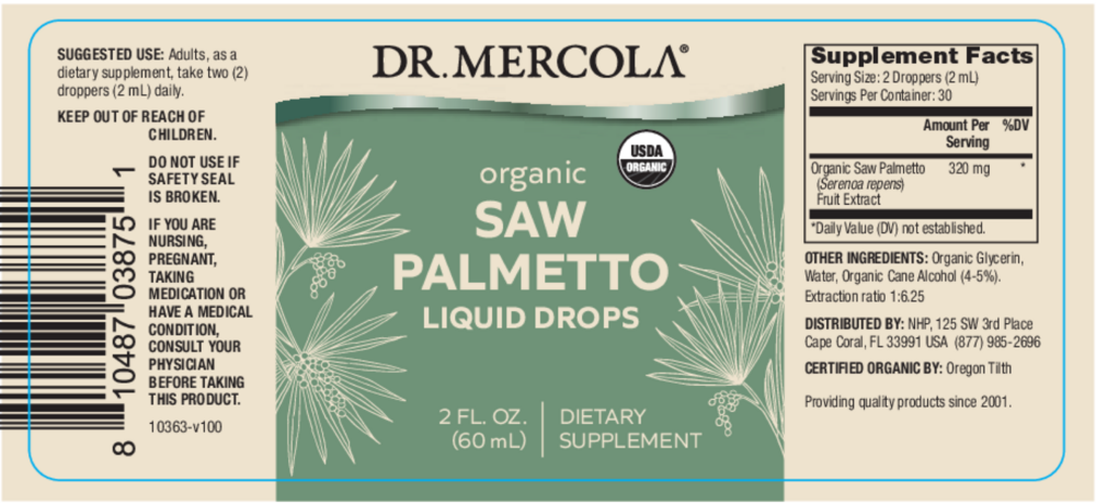 Product image for Organic Saw Palmetto.