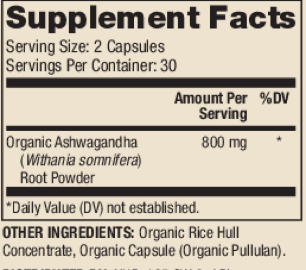 Product image for Organic Ashwagandha.