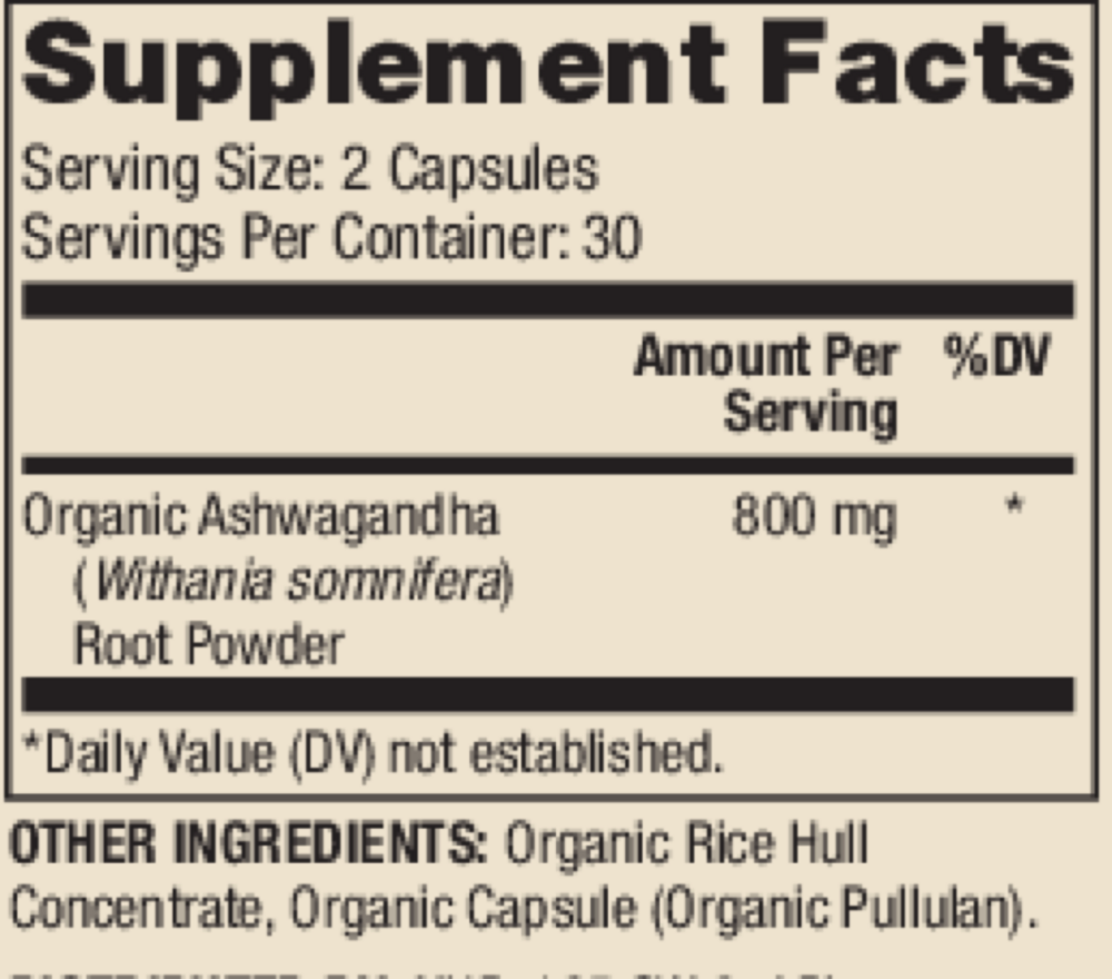 Product image for Organic Ashwagandha.