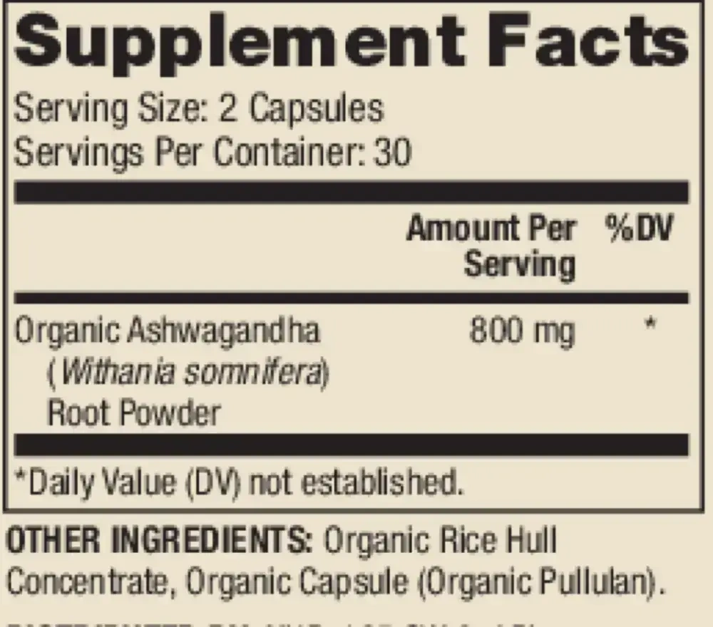 Product image for Organic Ashwagandha.