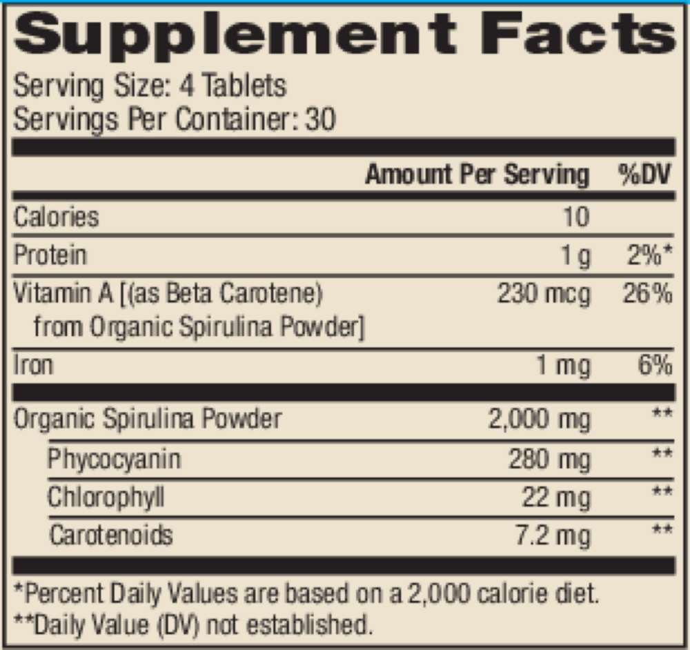 Product image for Organic Spirulina.
