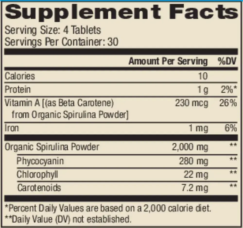 Product image for Organic Spirulina.