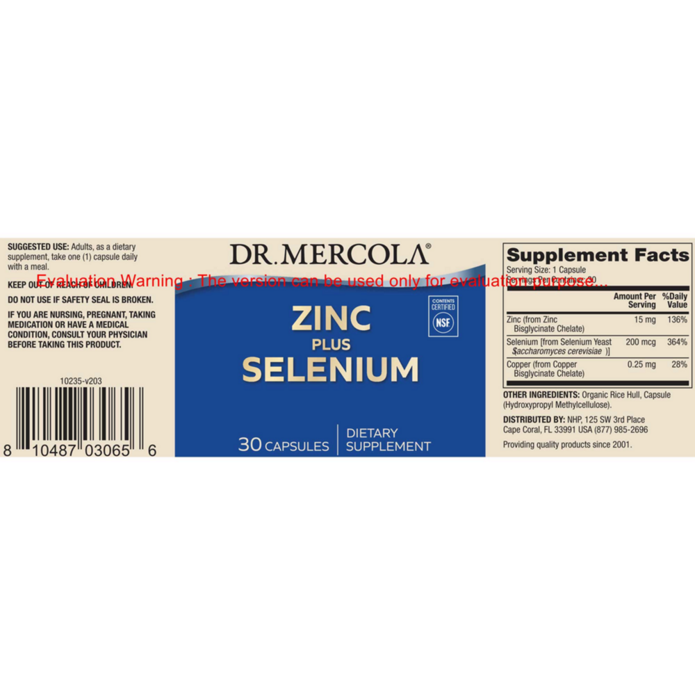 Product image for Zinc Plus Selenium.