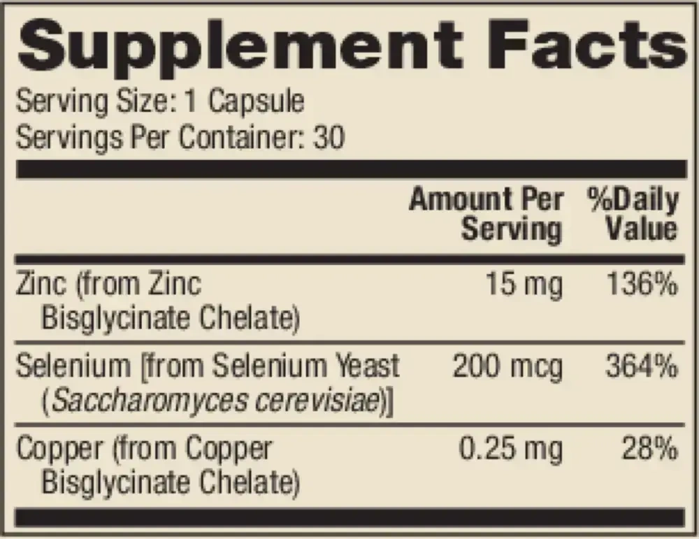 Product image for Zinc Plus Selenium.