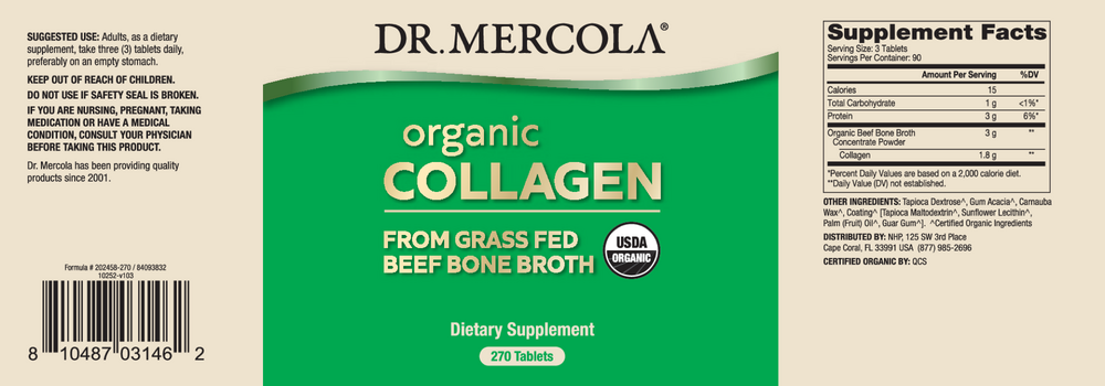 Product image for Collagen Organic Beef Broth.