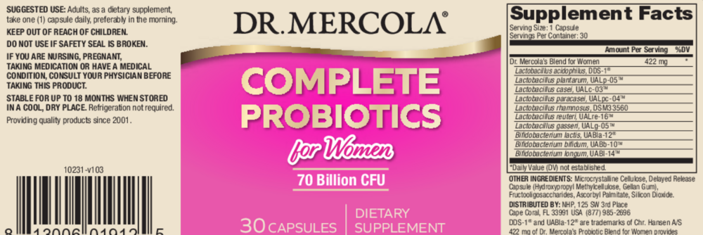 Product image for Complete Probiotics for Women.