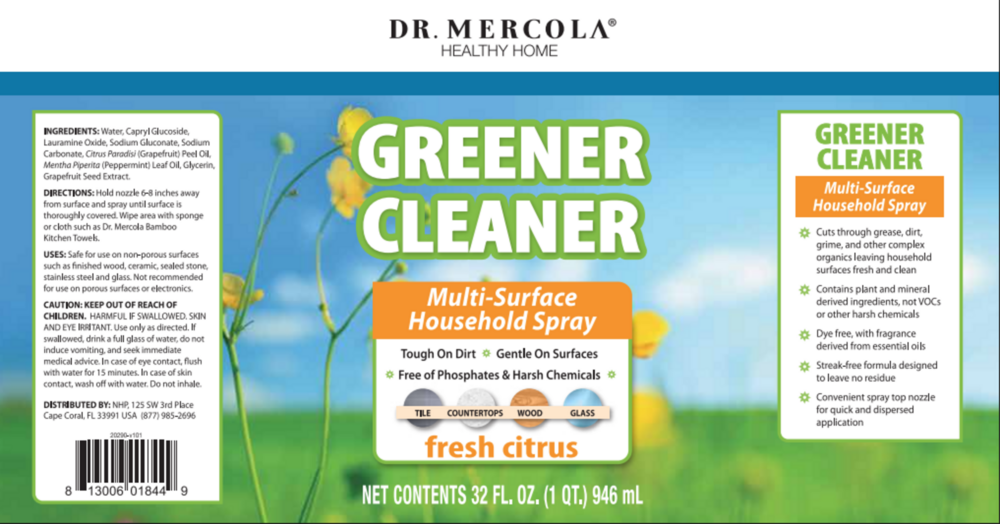 Product image for Greener Cleaner Spray Citrus.