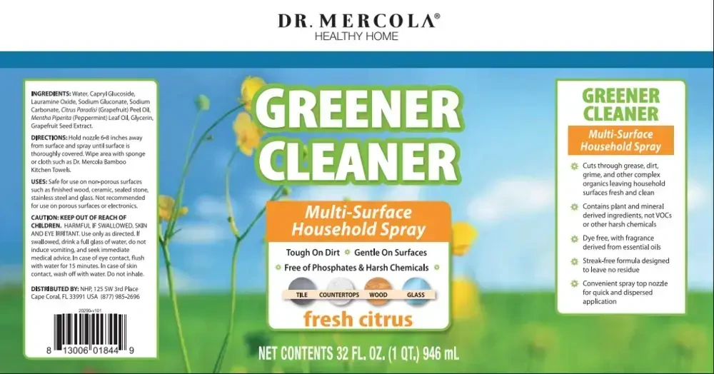 Product image for Greener Cleaner Spray Citrus.