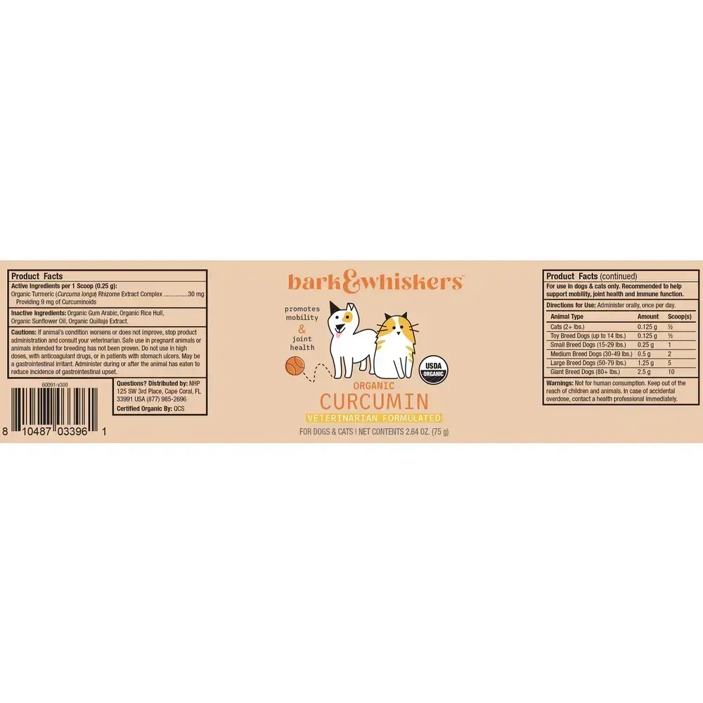 Product image for Organic Curcumin for Dogs &amp; Cats.
