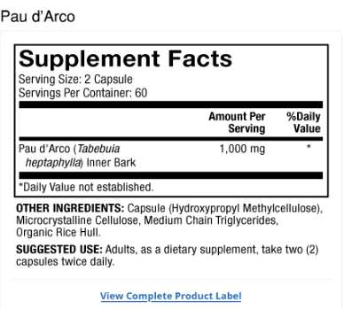 Product image for Pau D'Arco.