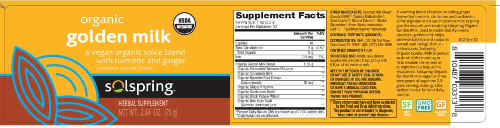 Product image for Solspring Organic Golden Milk.