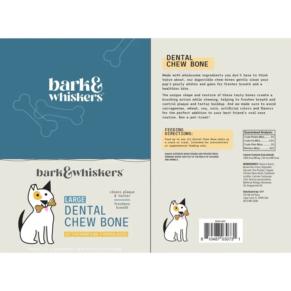 Product image for Dog Dental Chew Bones Large.