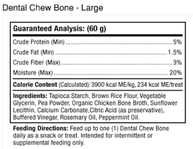 Product image for Dog Dental Chew Bones Large.