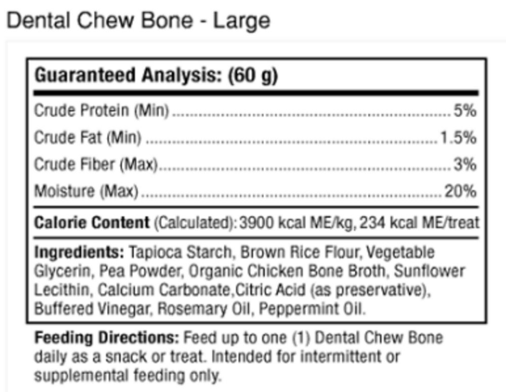 Product image for Dog Dental Chew Bones Large.