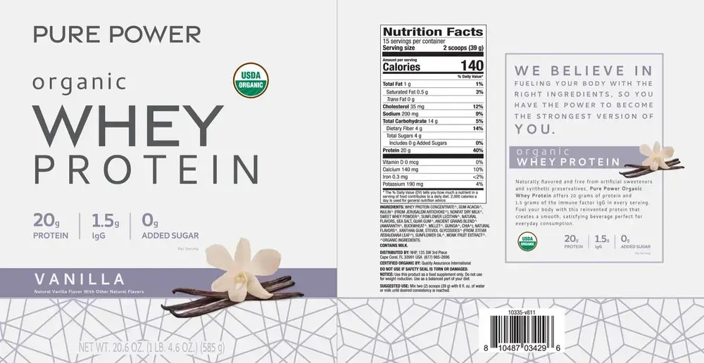 Product image for Organic Whey Protein - Vanilla.