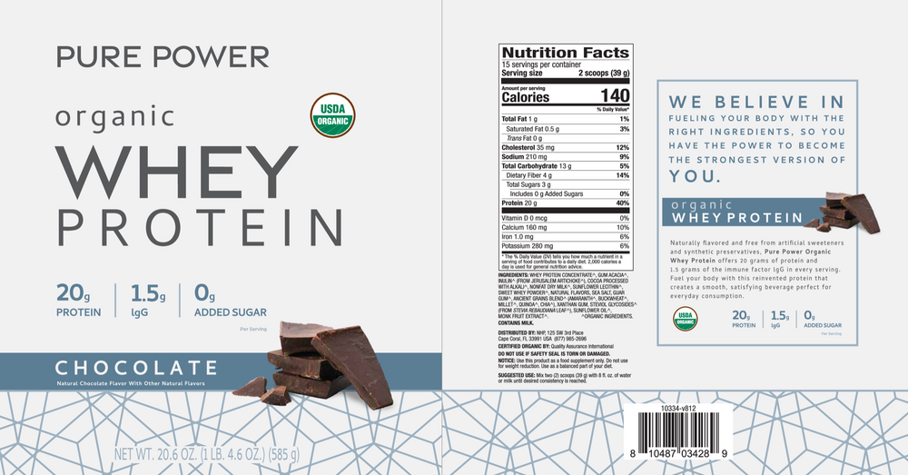 Product image for Organic Whey Protein - Chocolate.