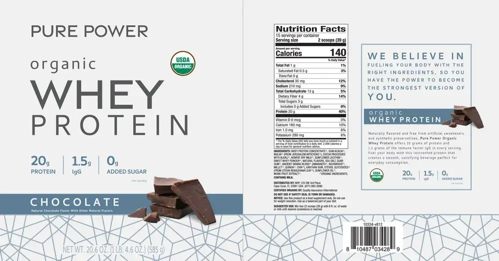 Product image for Organic Whey Protein - Chocolate.