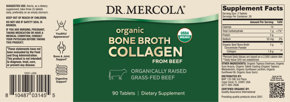 Product image for Collagen Organic Beef Broth.