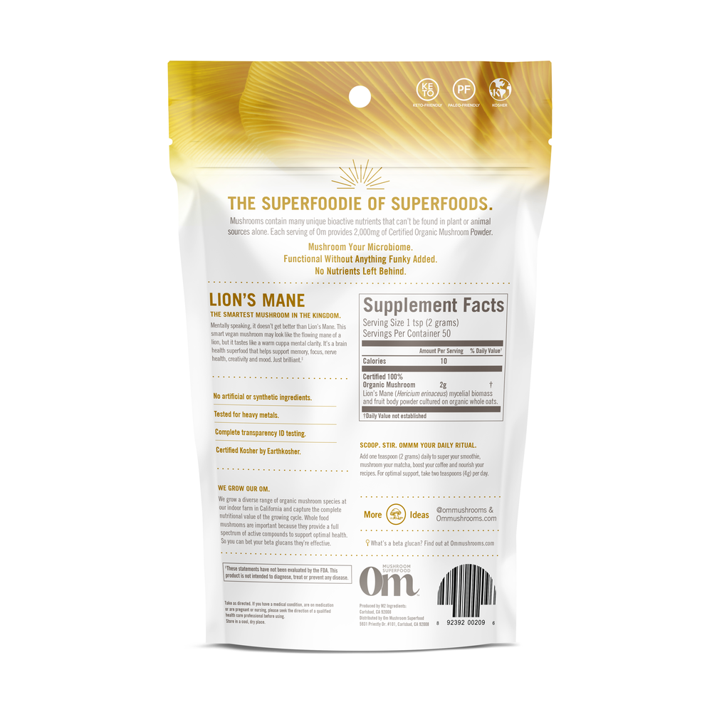 Product image for Lion&#39;s Mane Mushroom Superfood Powder.