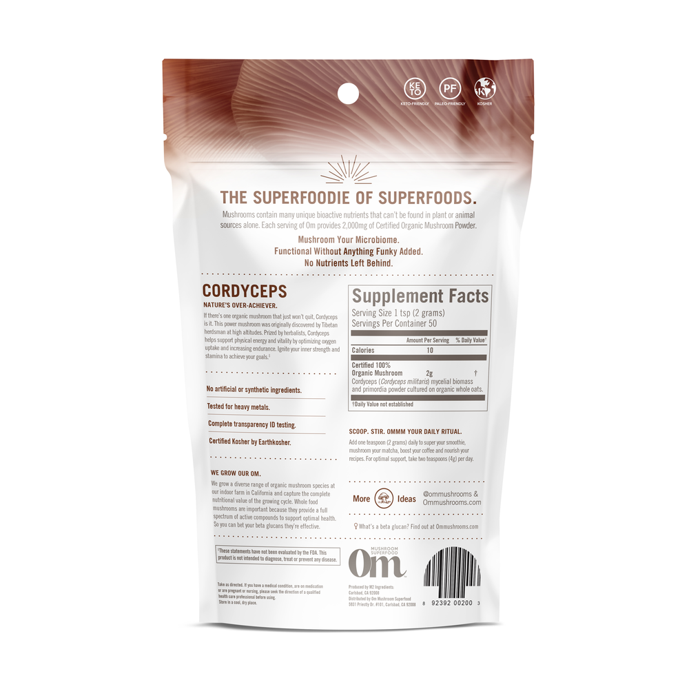 Product image for Cordyceps Mushroom Superfood Powder.