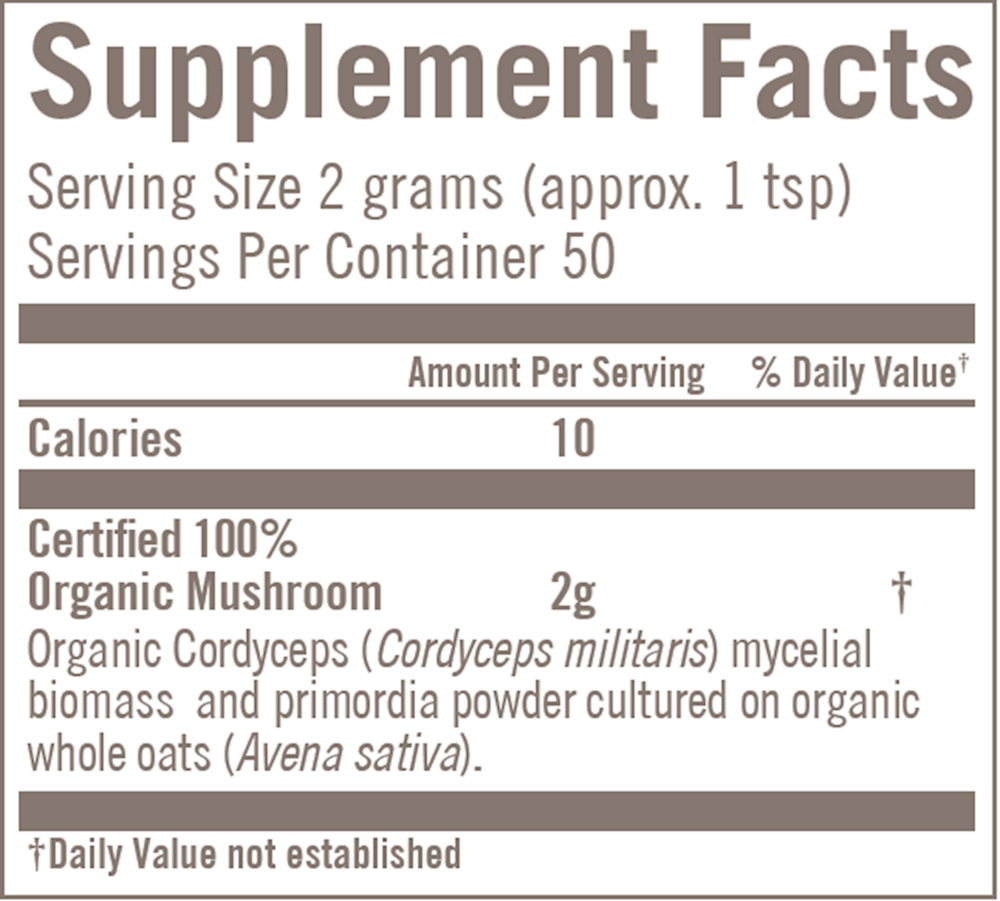 Product image for Cordyceps Mushroom Superfood Powder.