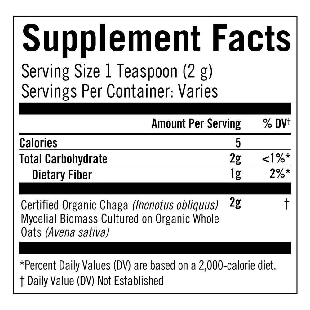 Product image for Chaga Mushroom Superfood Powder.
