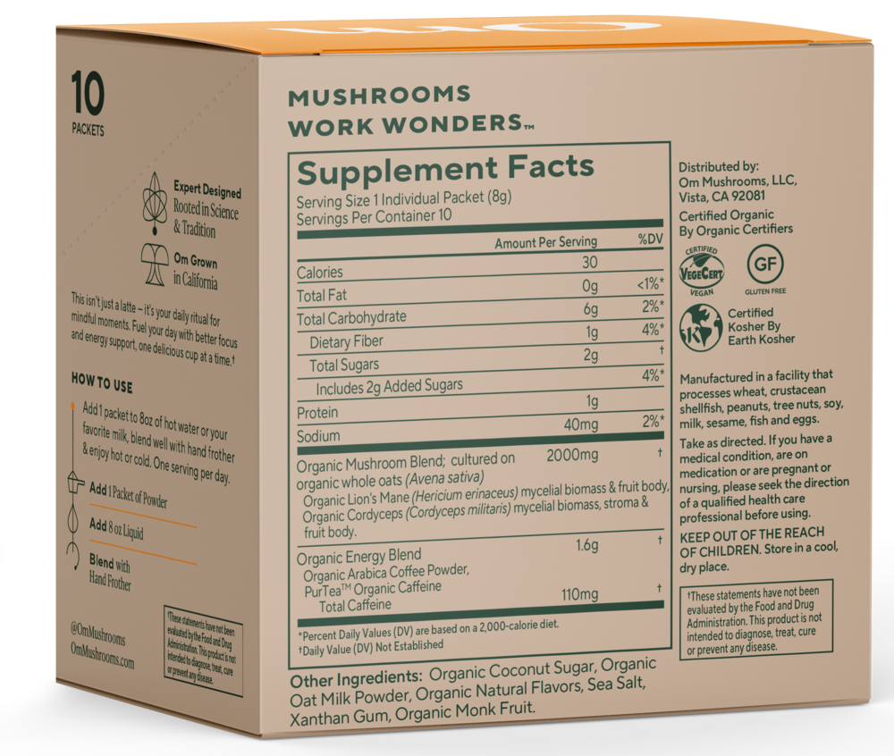 Product image for Mushroom Powered Coffee Latte.