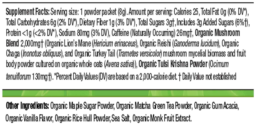 Product image for Mushroom Powered Matcha Latte.