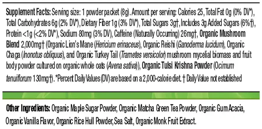 Product image for Mushroom Powered Matcha Latte.