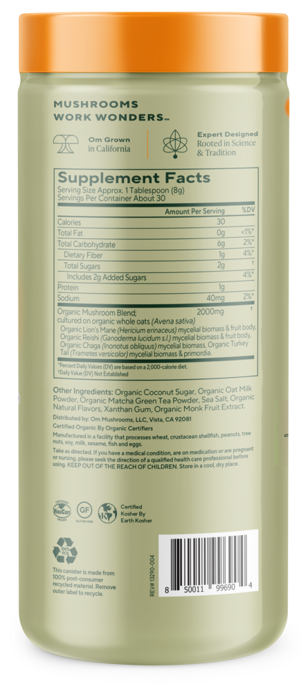 Product image for Superfood Mushroom Blend, Matcha Latte.